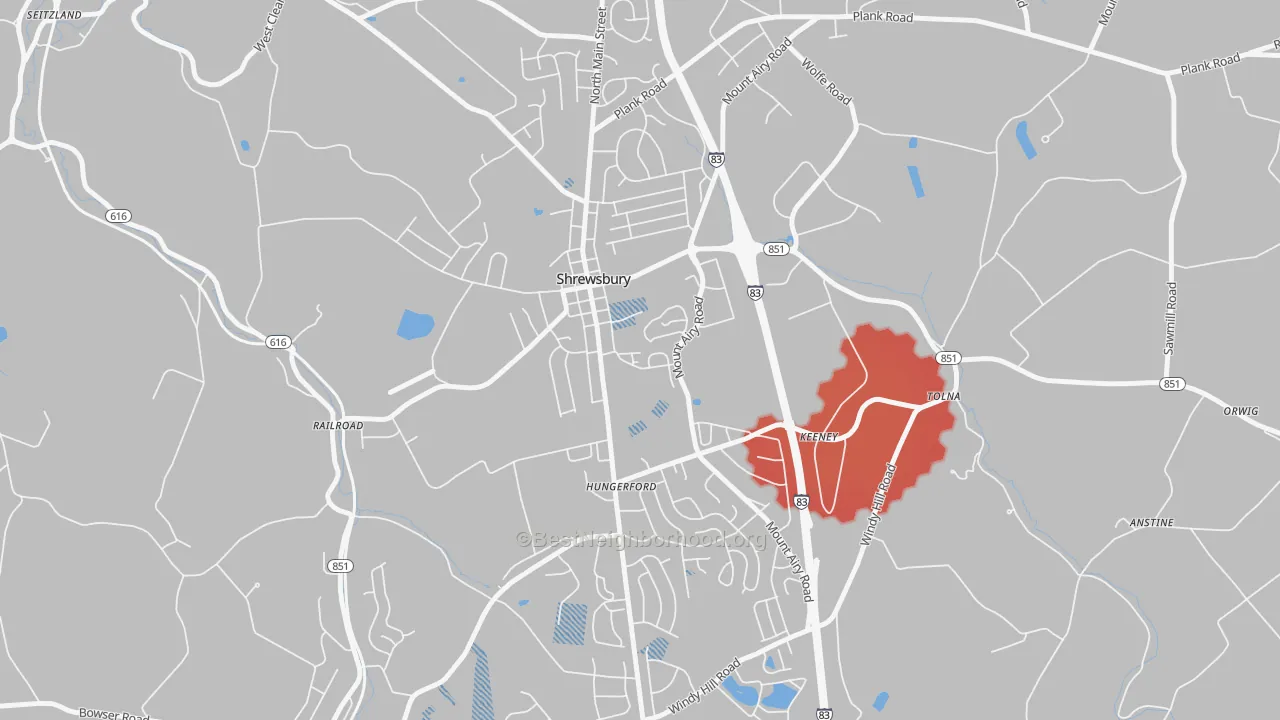 Transit Grade map of 17361, PA