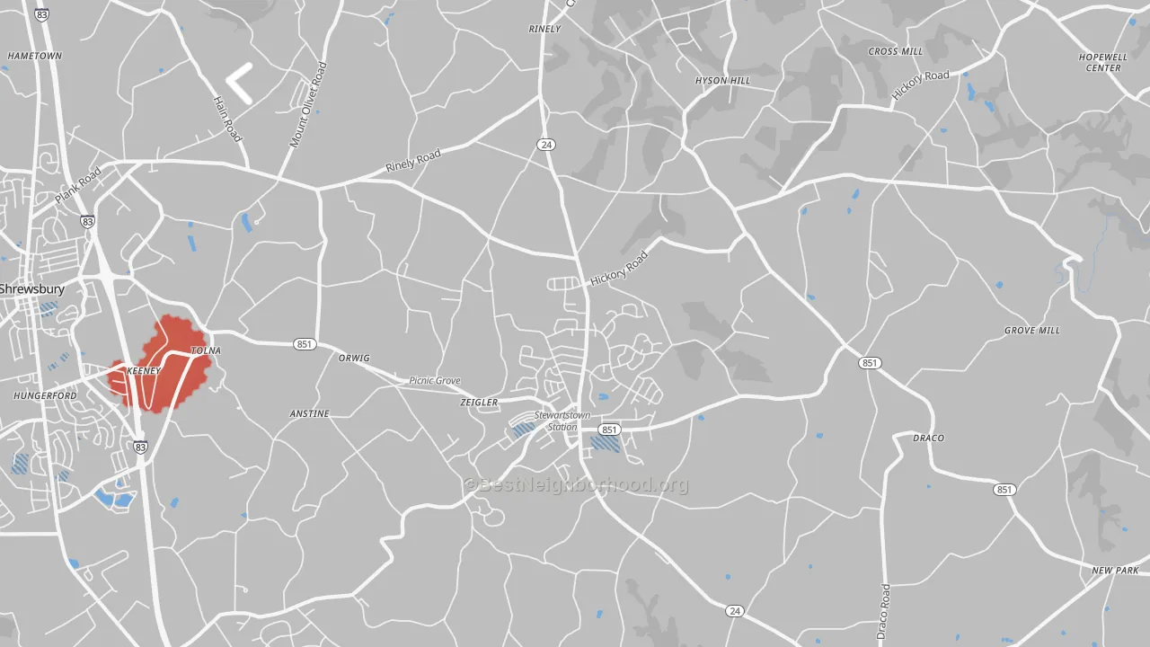 Transit Grade map of 17363, PA
