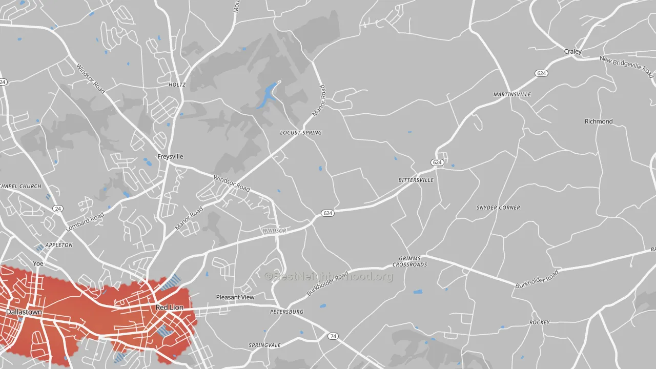 Transit Grade map of 17366, PA