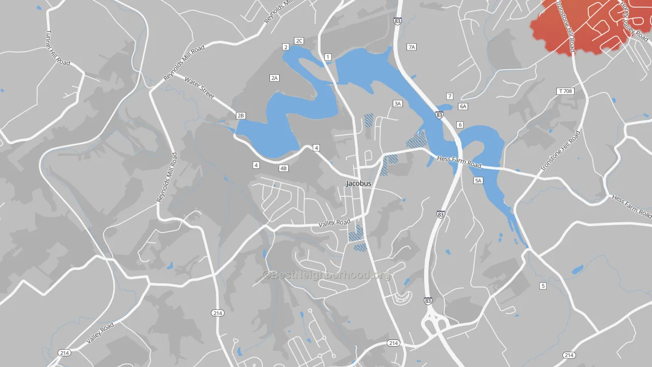 Transit Grade map of 17407, PA
