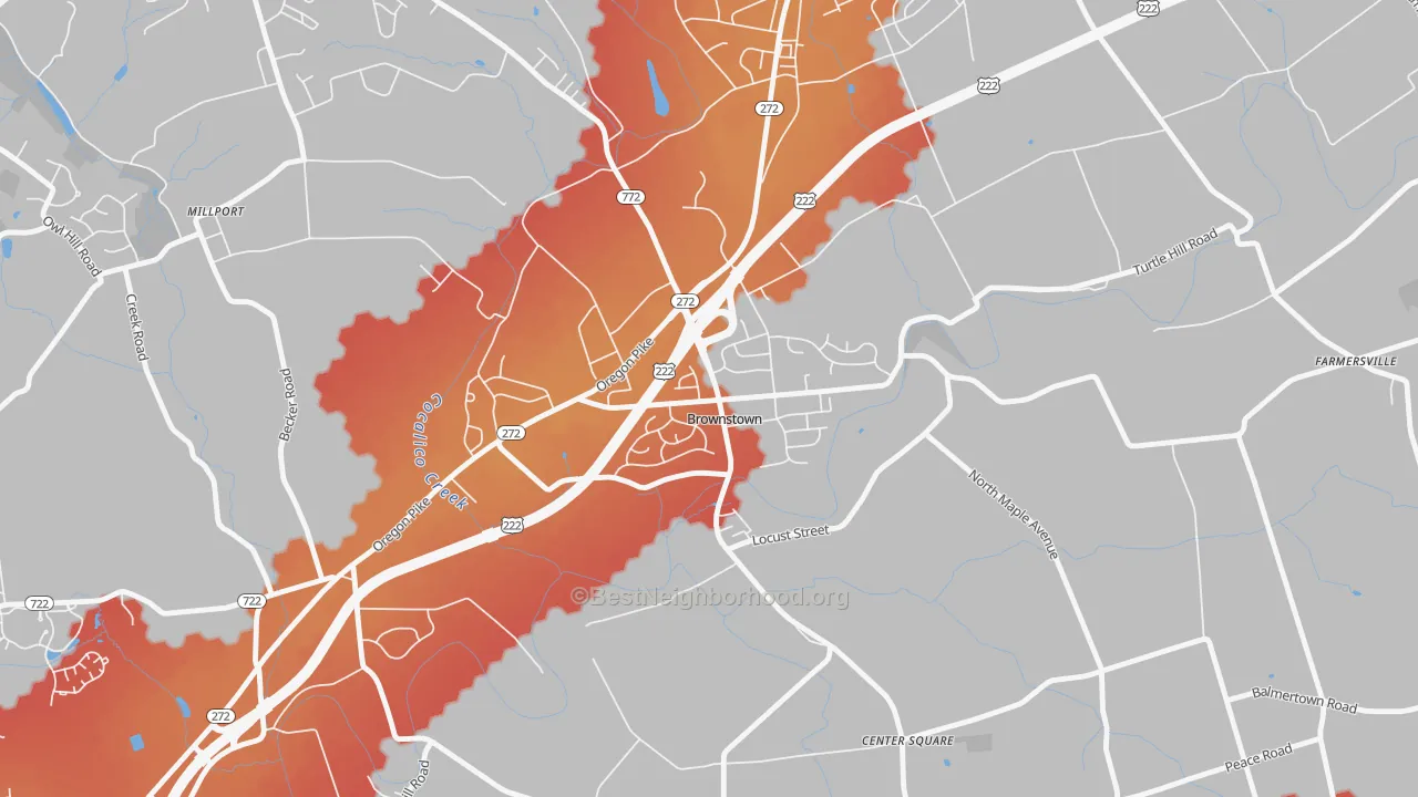 Transit Grade map of 17508, PA