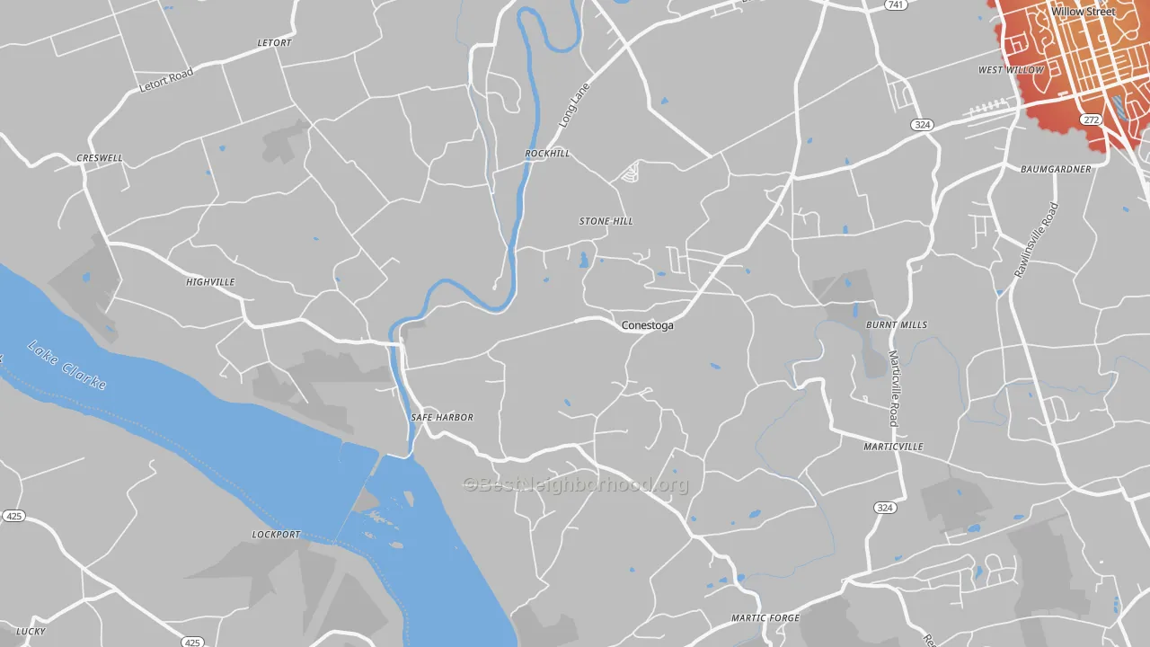 Transit Grade map of 17516, PA