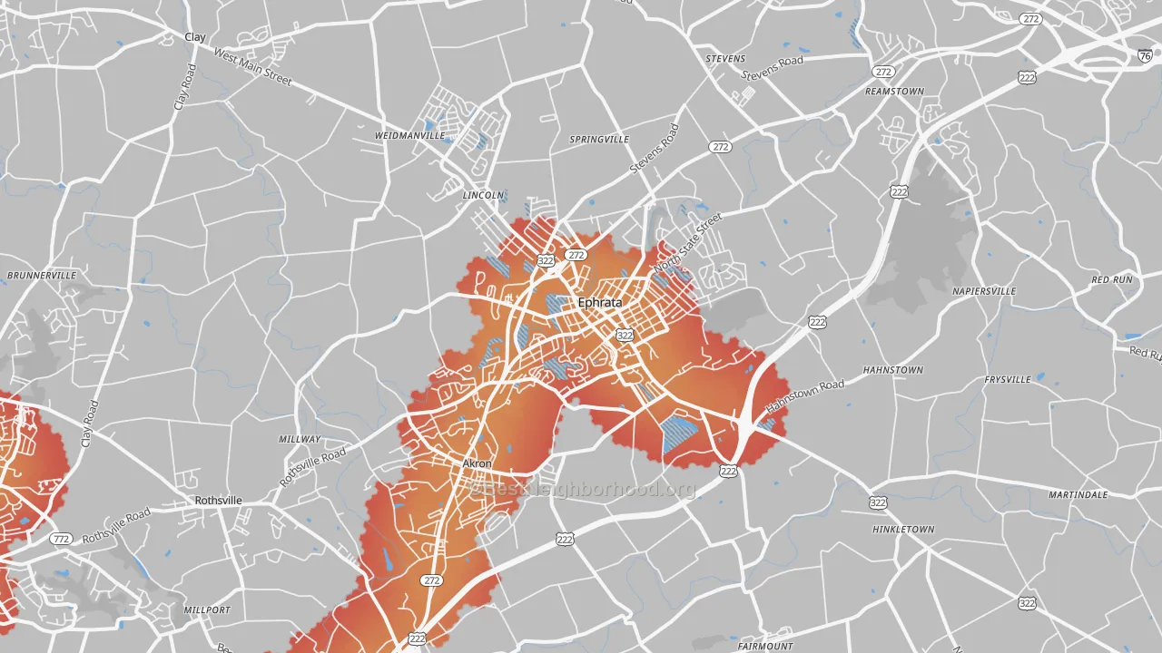 Transit Grade map of 17522, PA