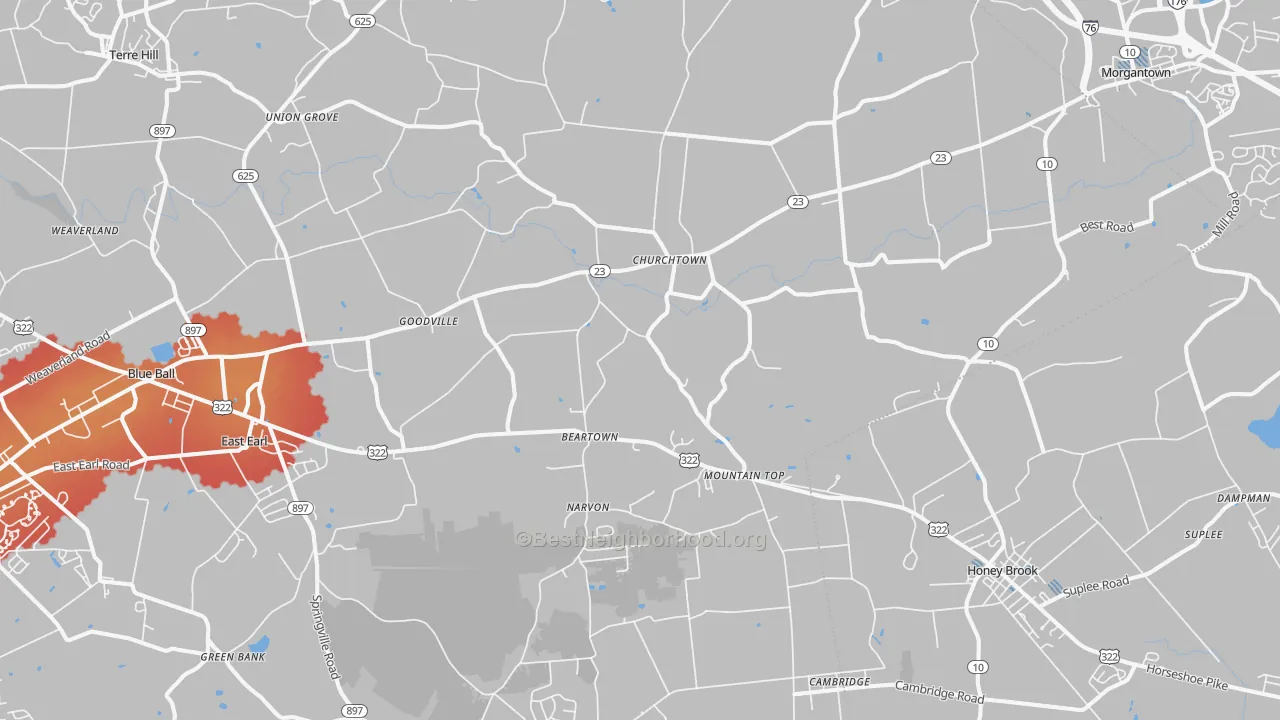 Transit Grade map of 17555, PA