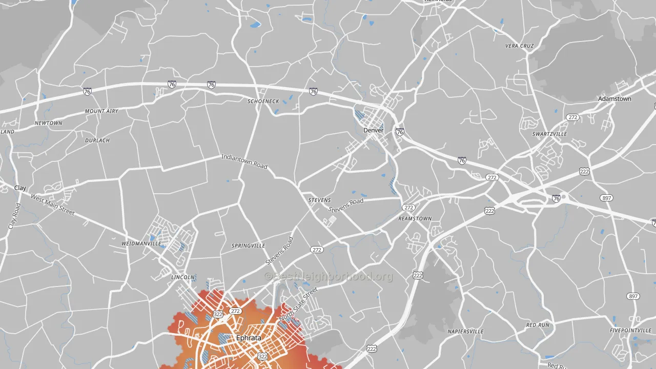 Transit Grade map of 17578, PA