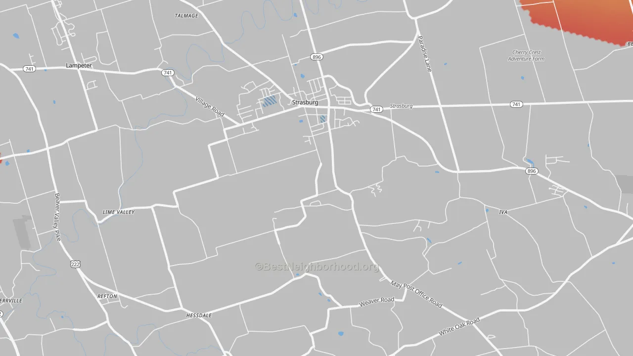 Transit Grade map of 17579, PA