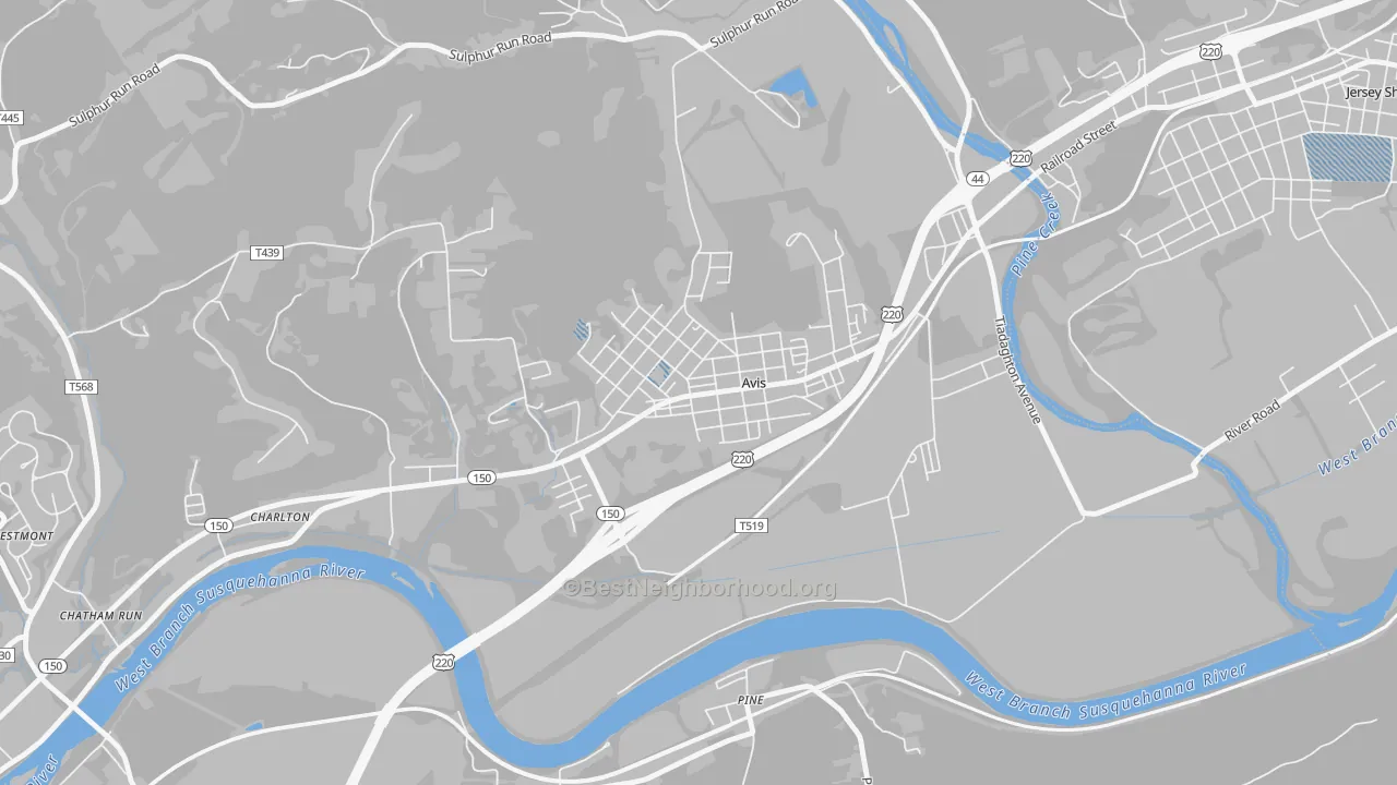 Transit Grade map of 17721, PA