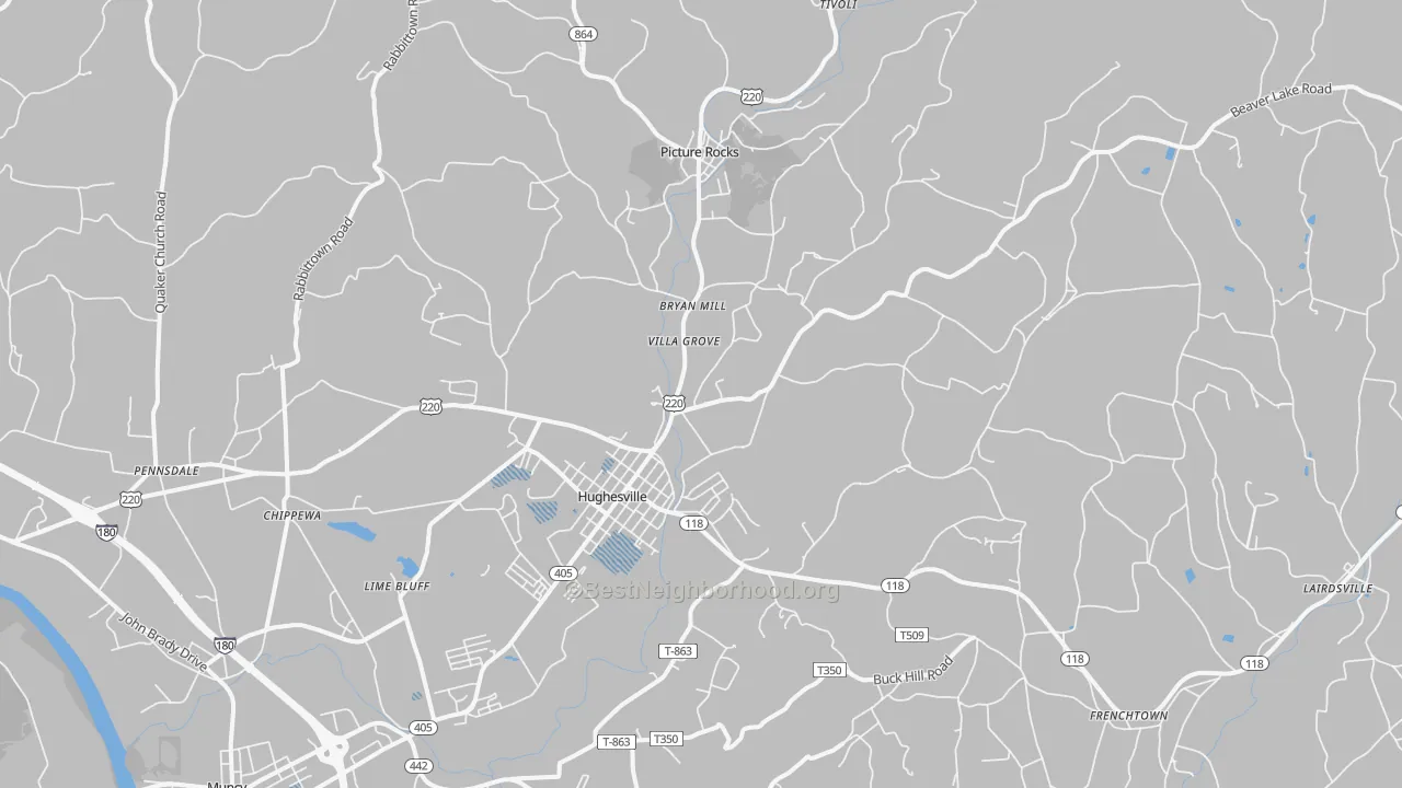 Transit Grade map of 17737, PA