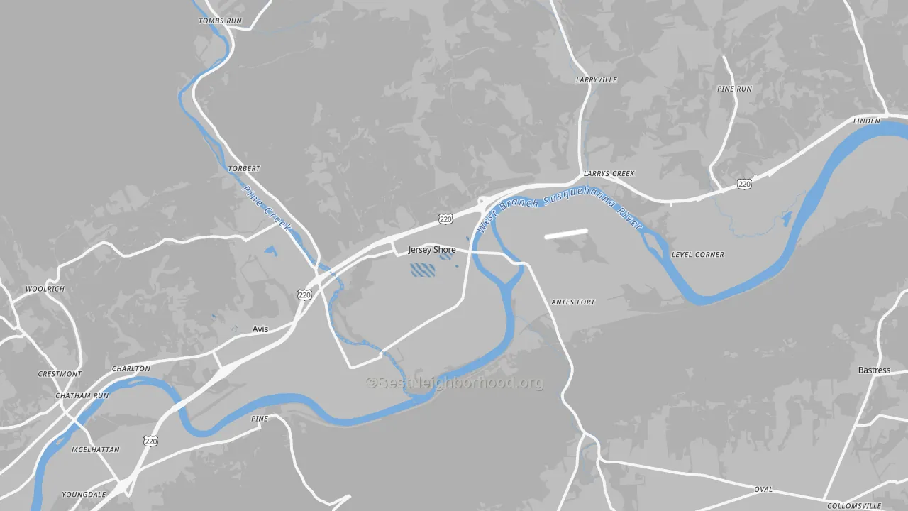 Transit Grade map of 17740, PA