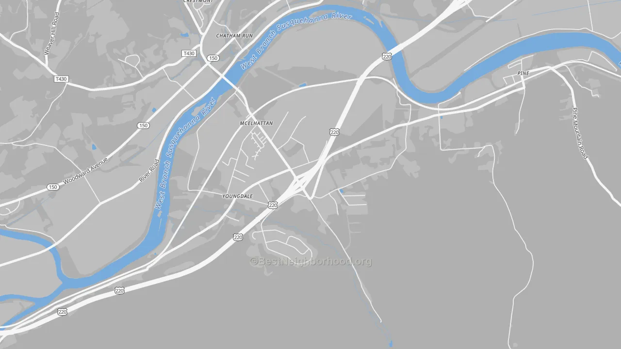 Transit Grade map of 17748, PA