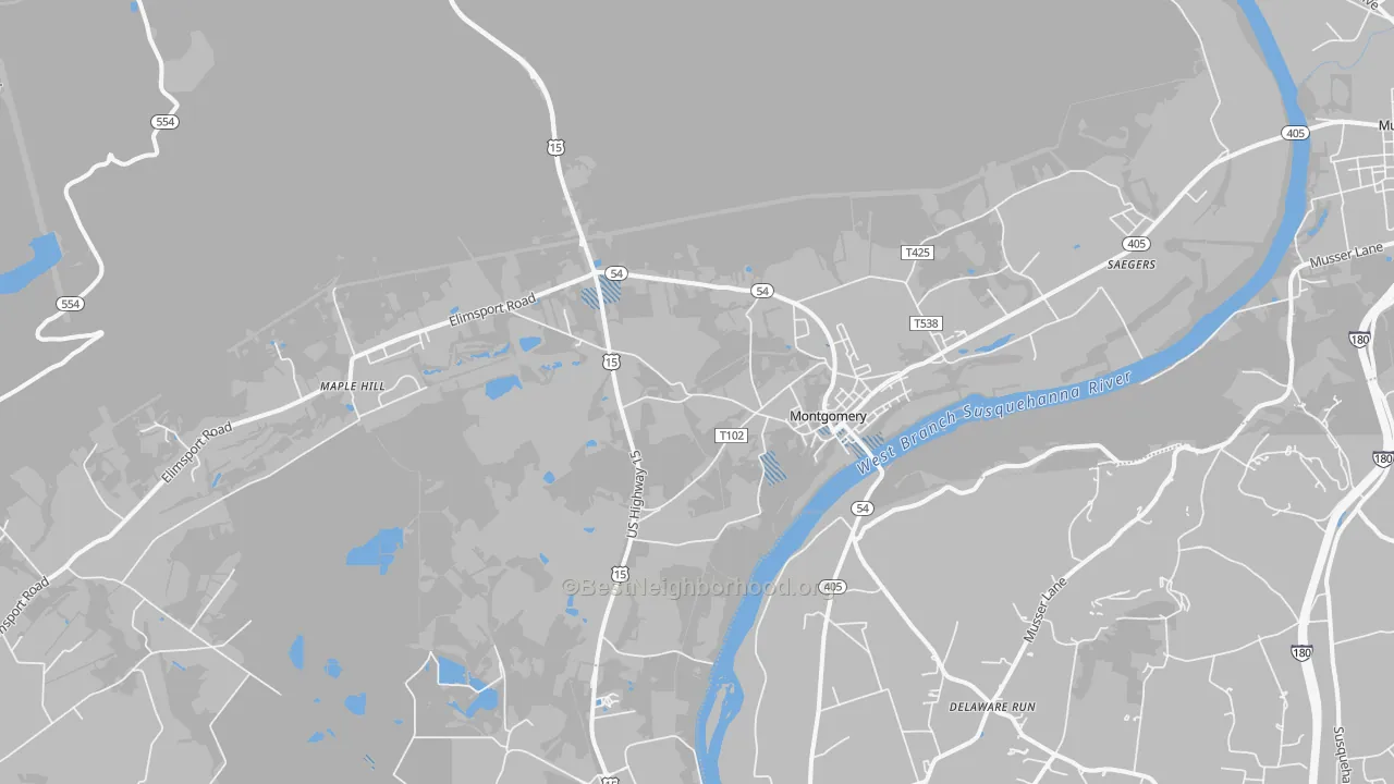 Transit Grade map of 17752, PA