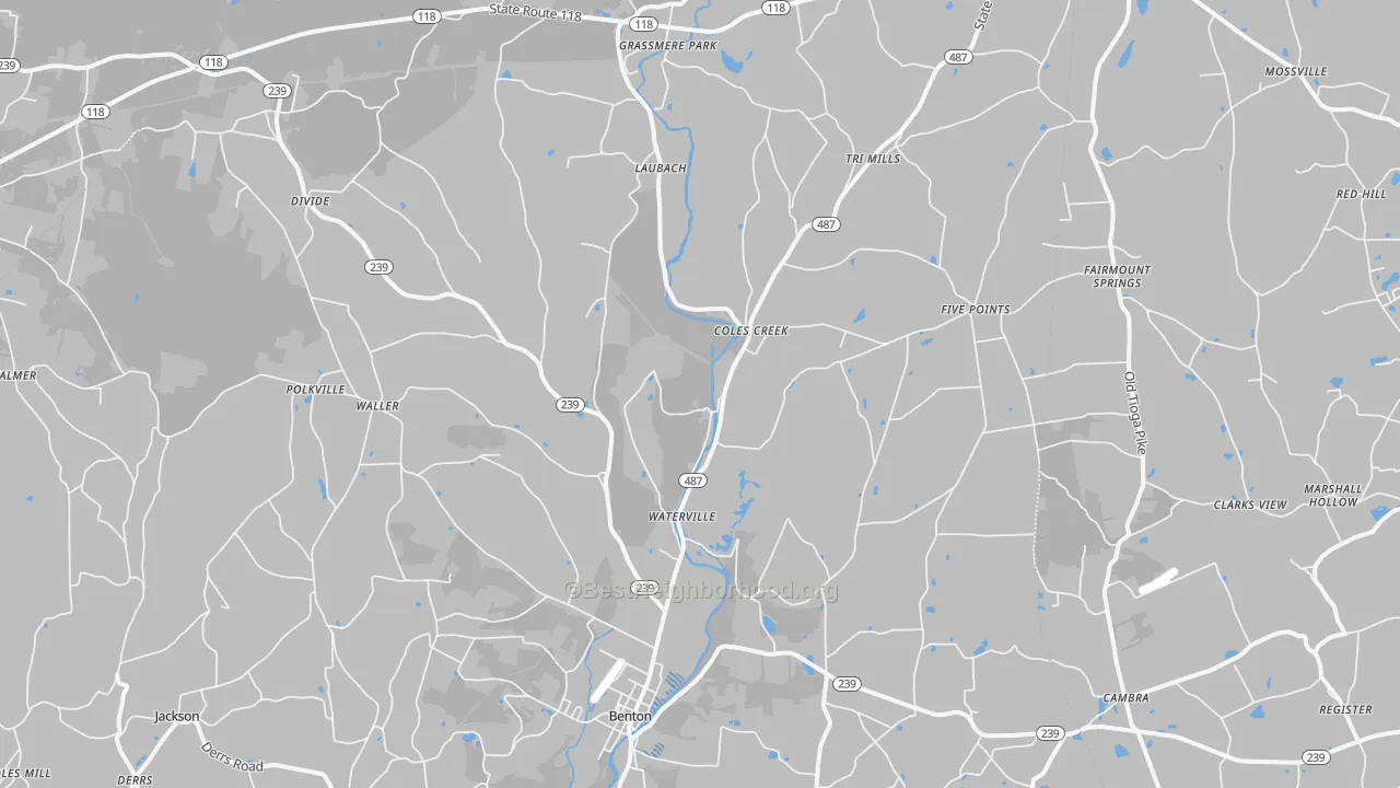 Transit Grade map of 17814, PA