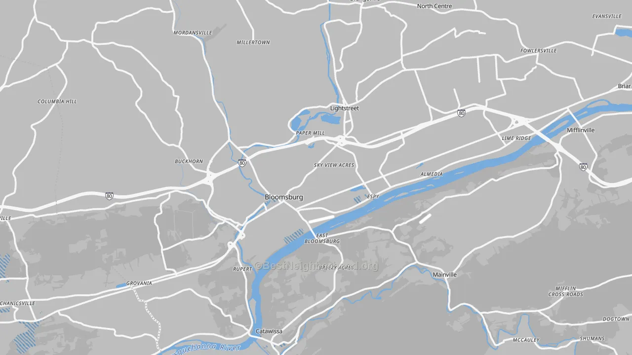 Transit Grade map of 17815, PA