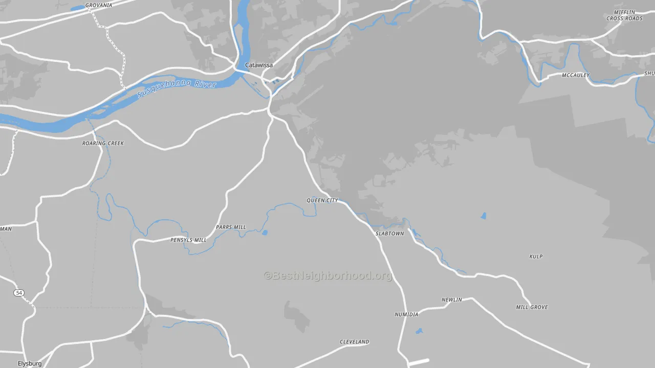 Transit Grade map of 17820, PA