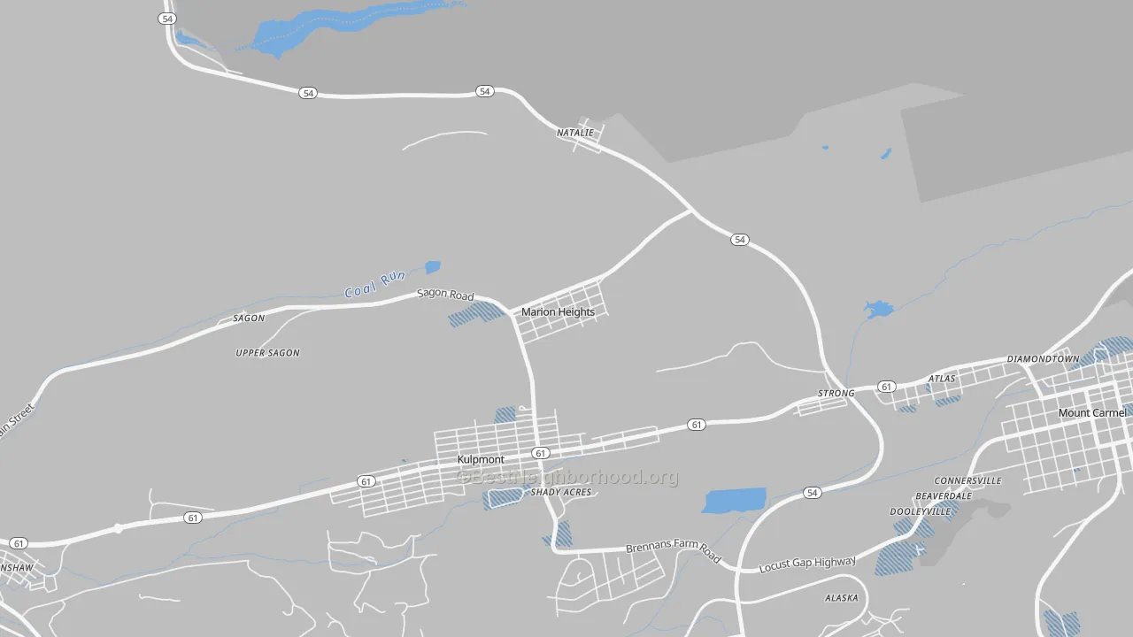 Transit Grade map of 17832, PA