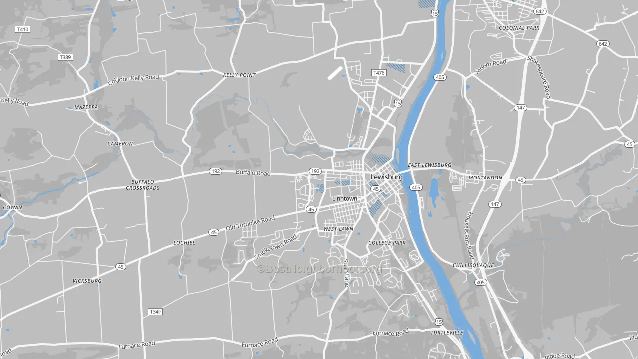 Transit Grade map of 17837, PA