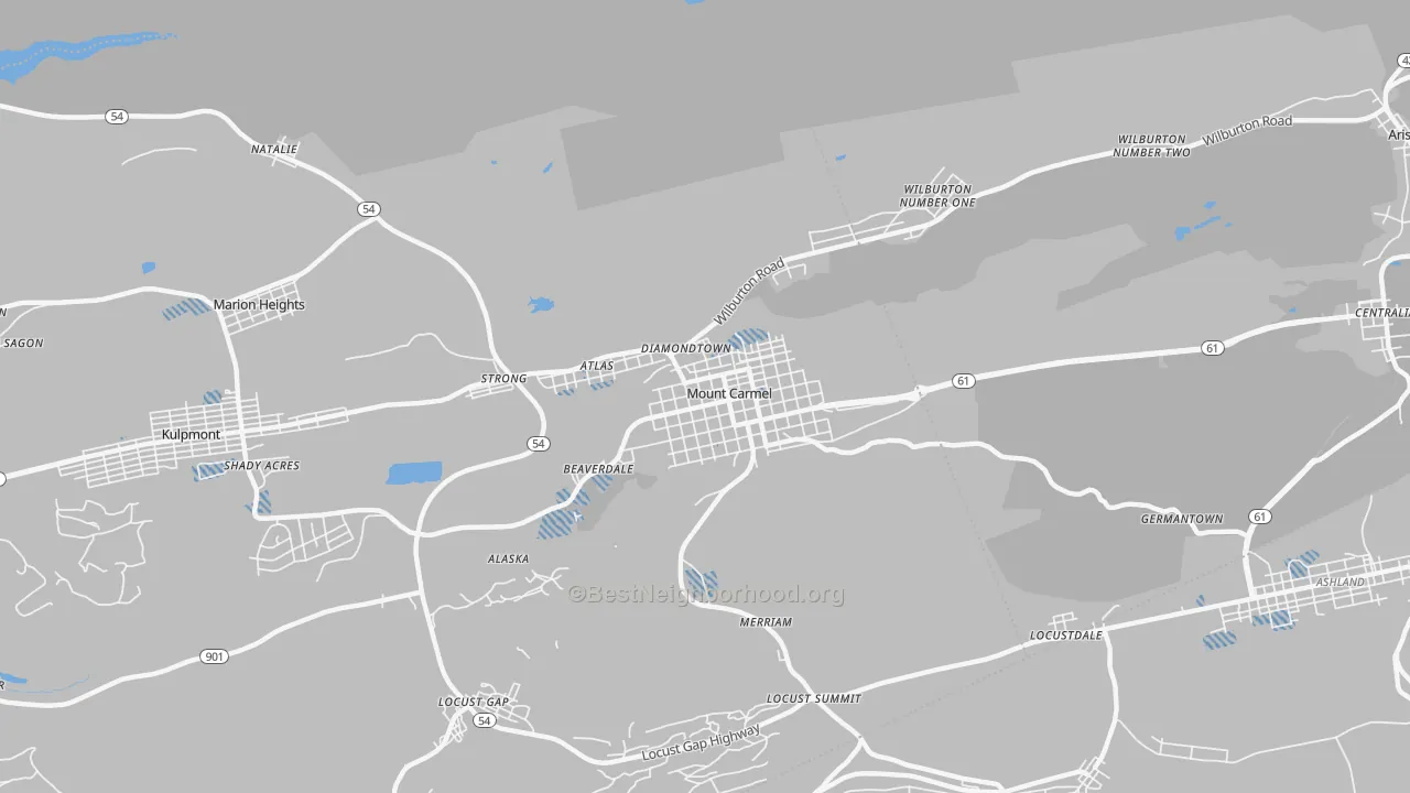 Transit Grade map of 17851, PA