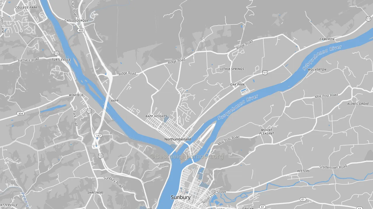 Transit Grade map of 17857, PA