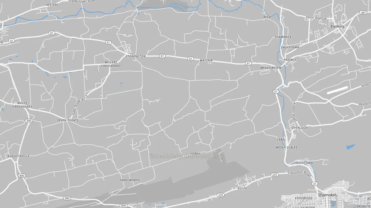 Transit Grade map of 17860, PA