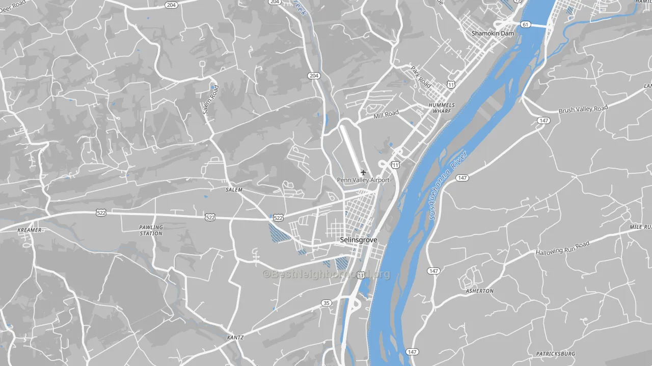 Transit Grade map of 17870, PA
