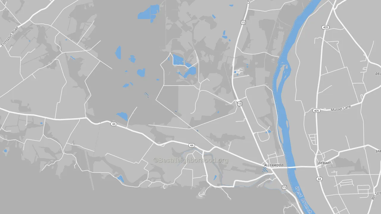 Transit Grade map of 17887, PA