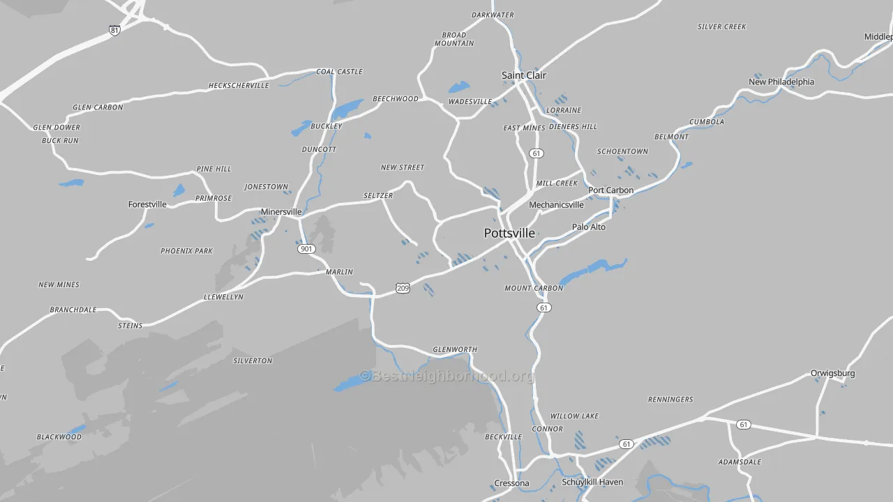 Transit Grade map of 17901, PA