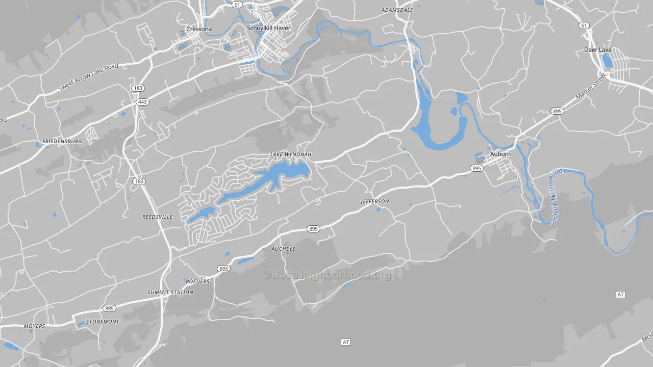 Transit Grade map of 17922, PA
