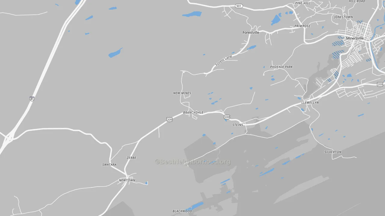 Transit Grade map of 17923, PA