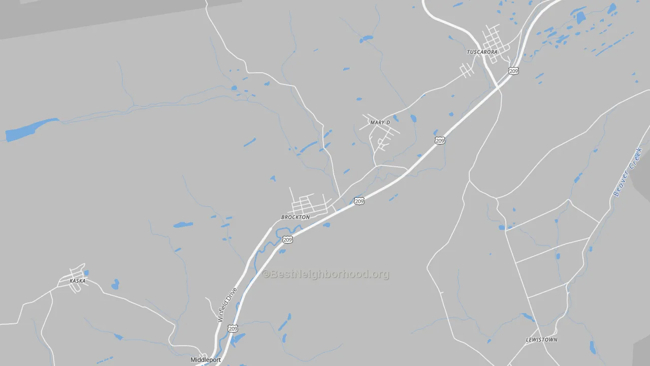 Transit Grade map of 17925, PA