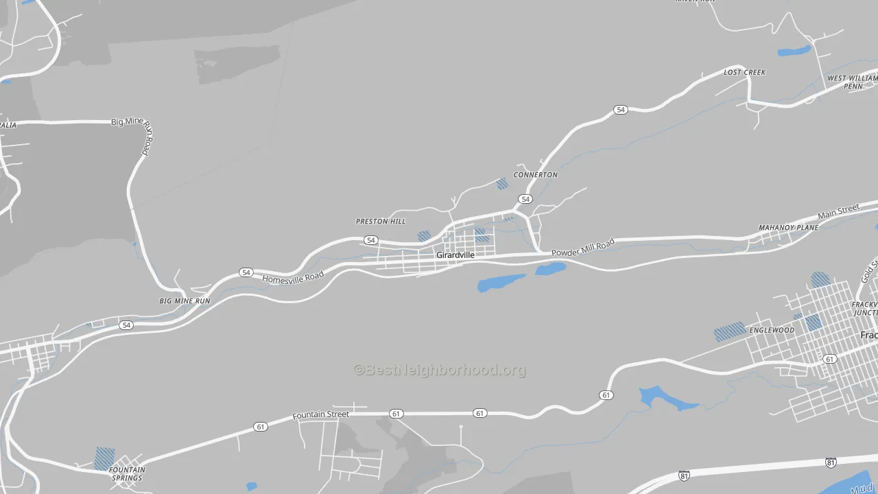 Transit Grade map of 17935, PA