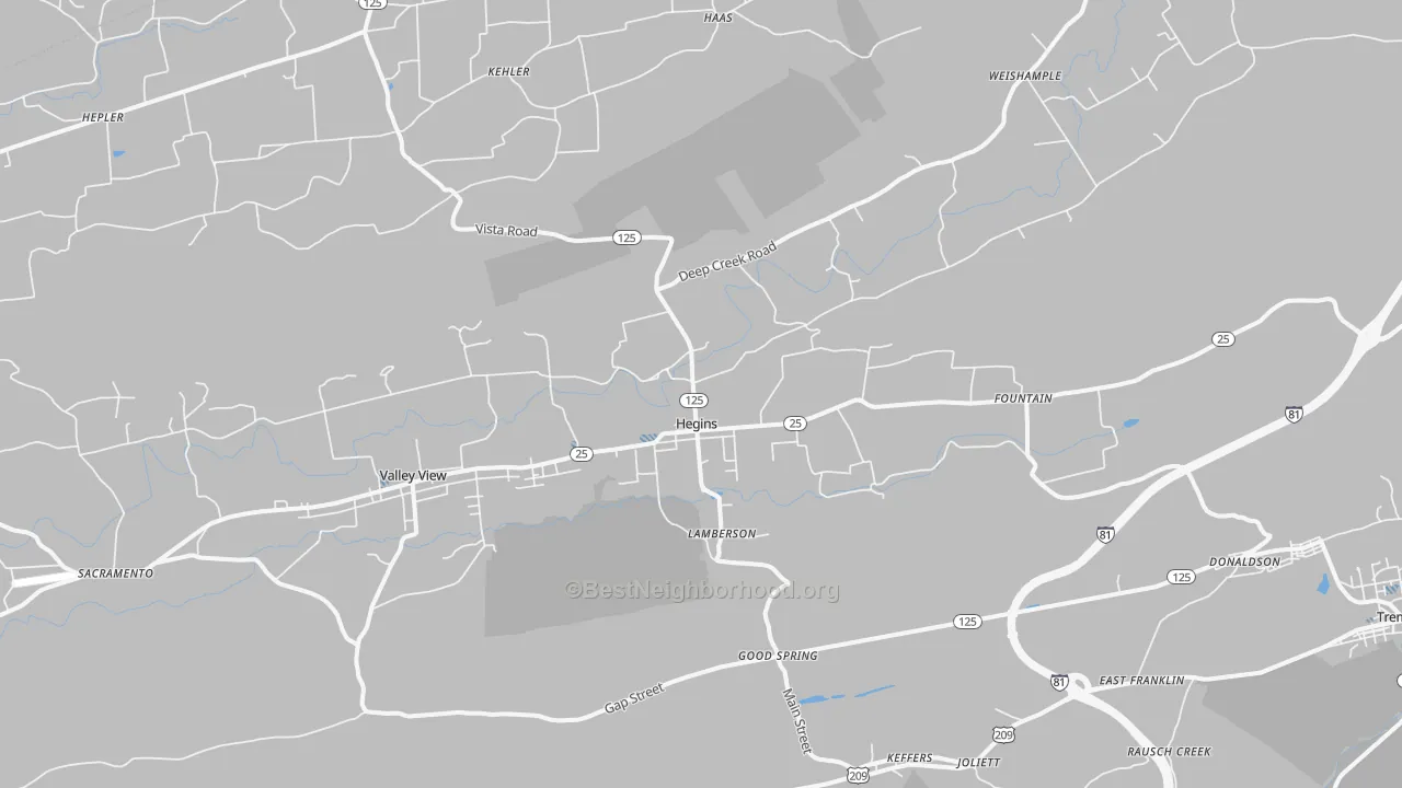 Transit Grade map of 17938, PA
