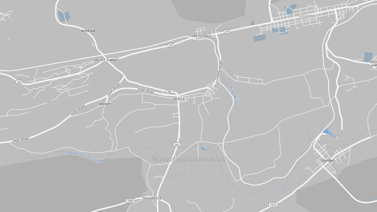 Transit Grade map of 17943, PA