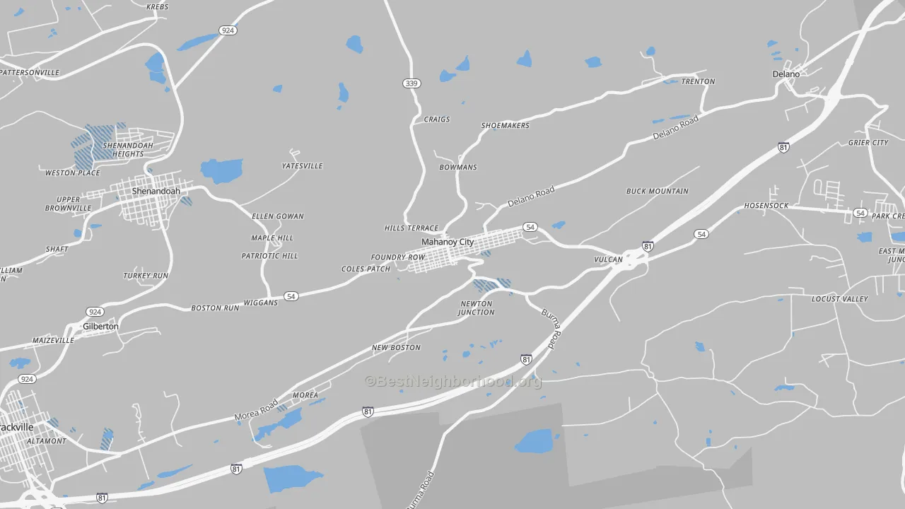 Transit Grade map of 17948, PA