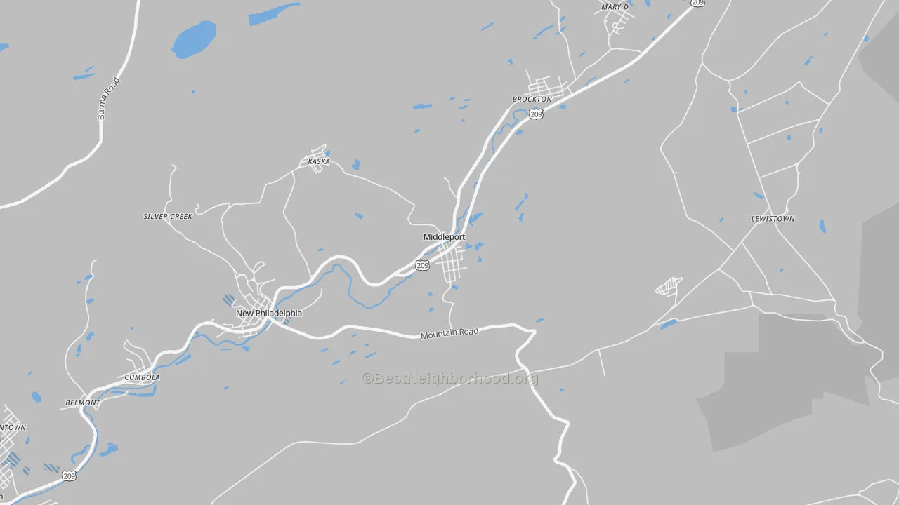 Transit Grade map of 17953, PA