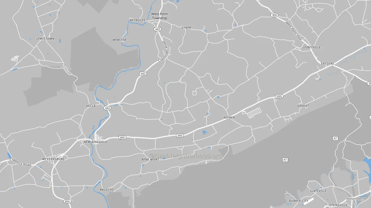 Transit Grade map of 17960, PA
