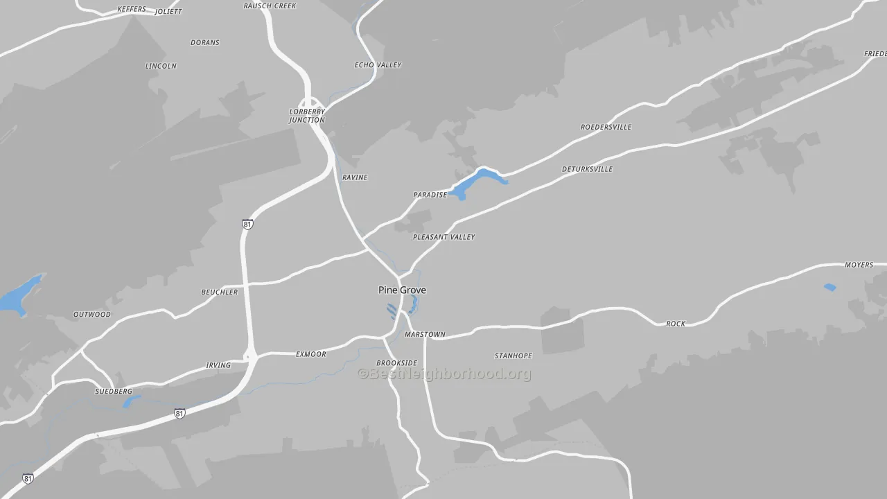 Transit Grade map of 17963, PA