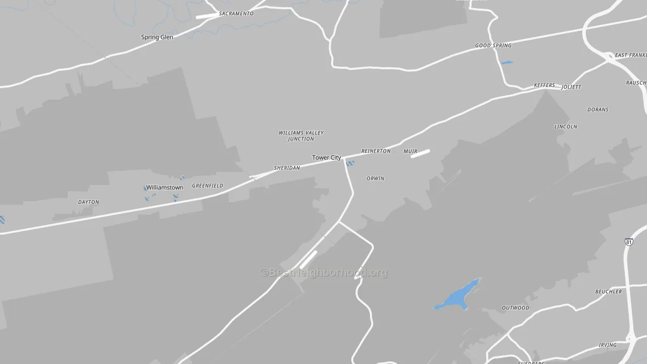 Transit Grade map of 17980, PA