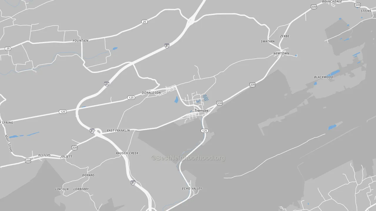 Transit Grade map of 17981, PA