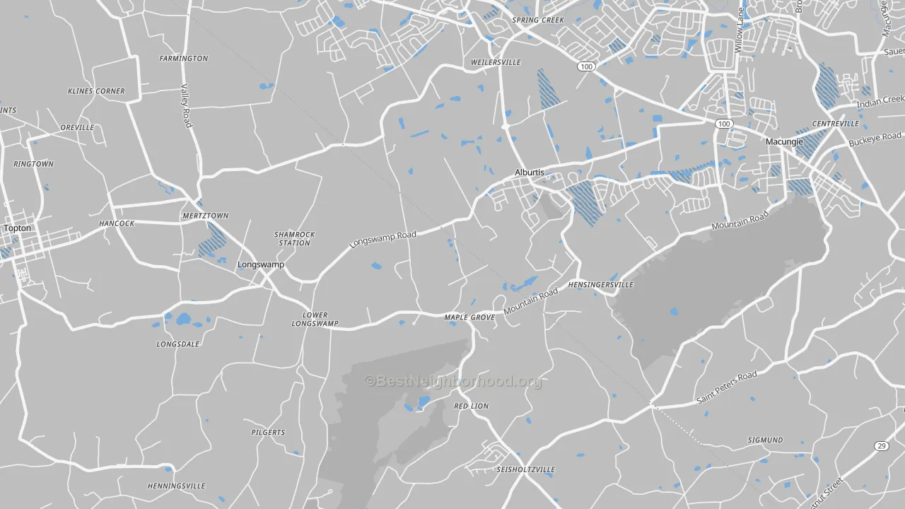 Transit Grade map of 18011, PA