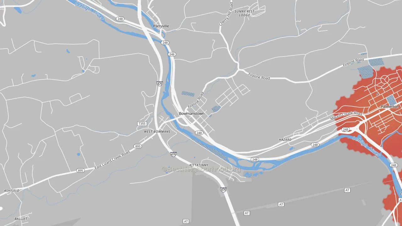 Transit Grade map of 18030, PA