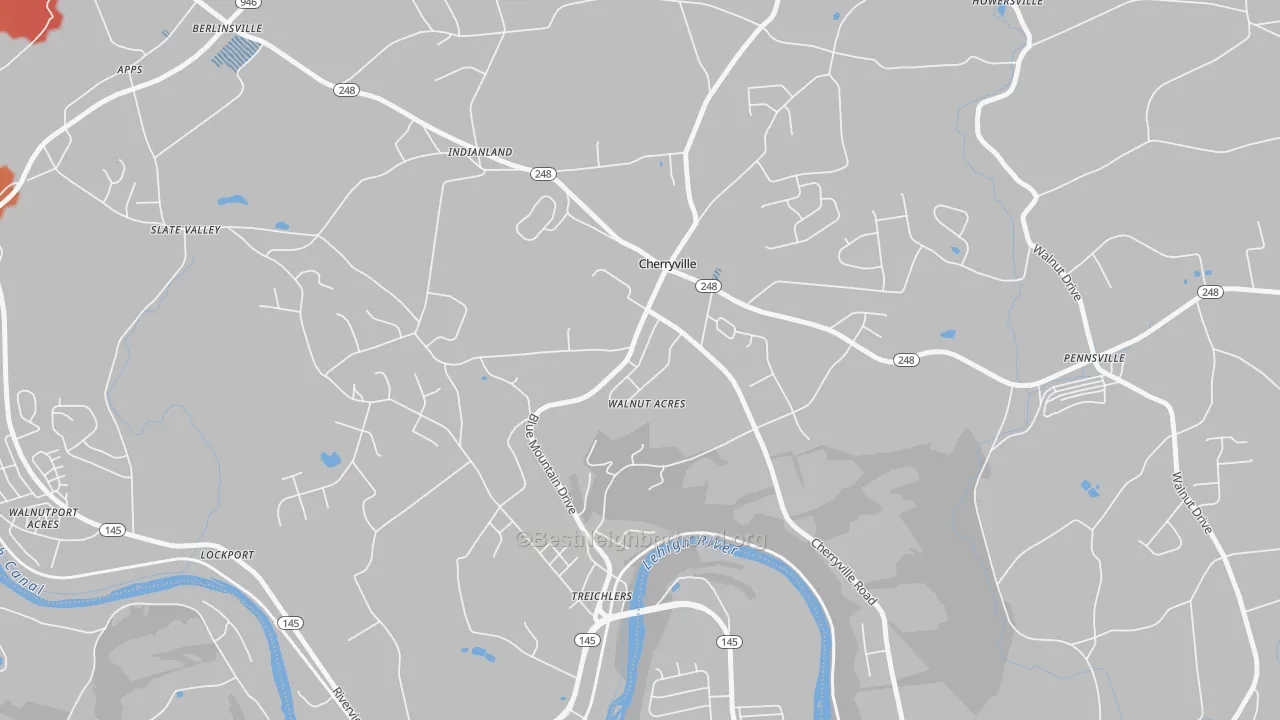 Transit Grade map of 18035, PA