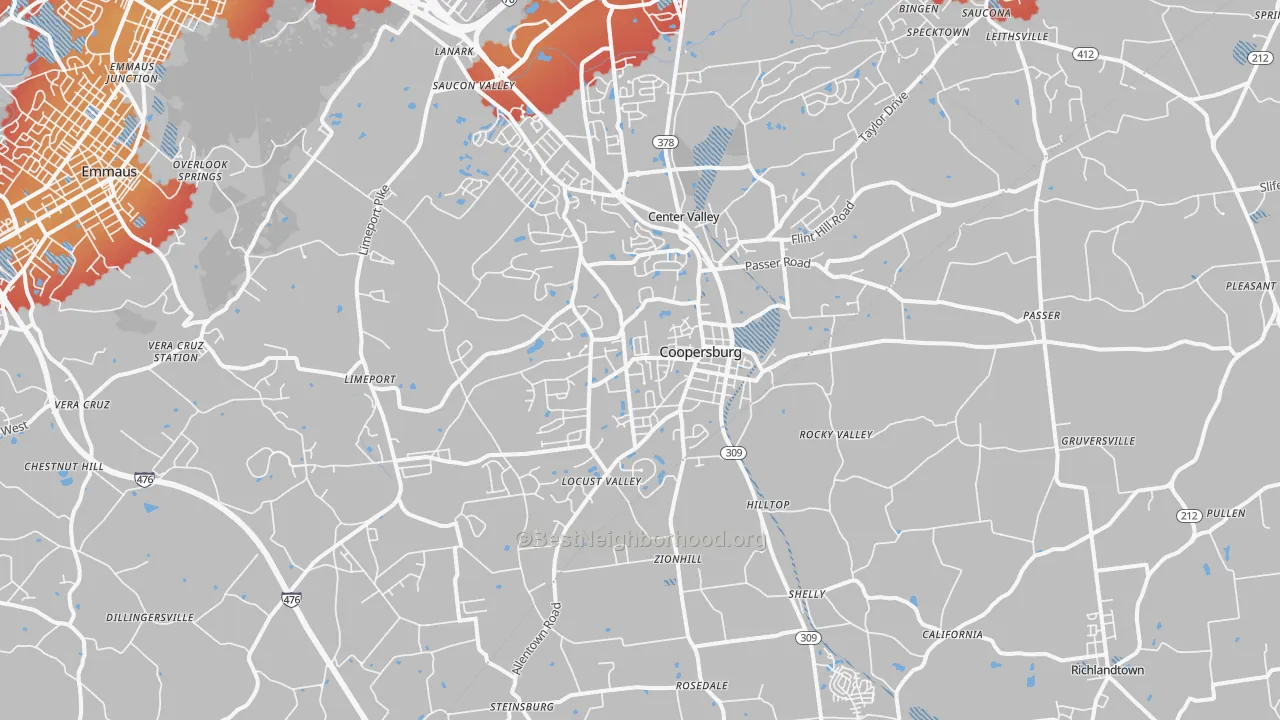 Transit Grade map of 18036, PA