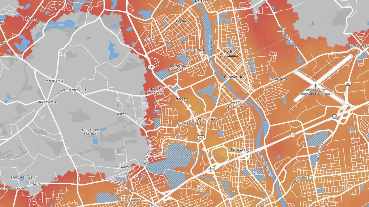 Transit Grade map of 18052, PA