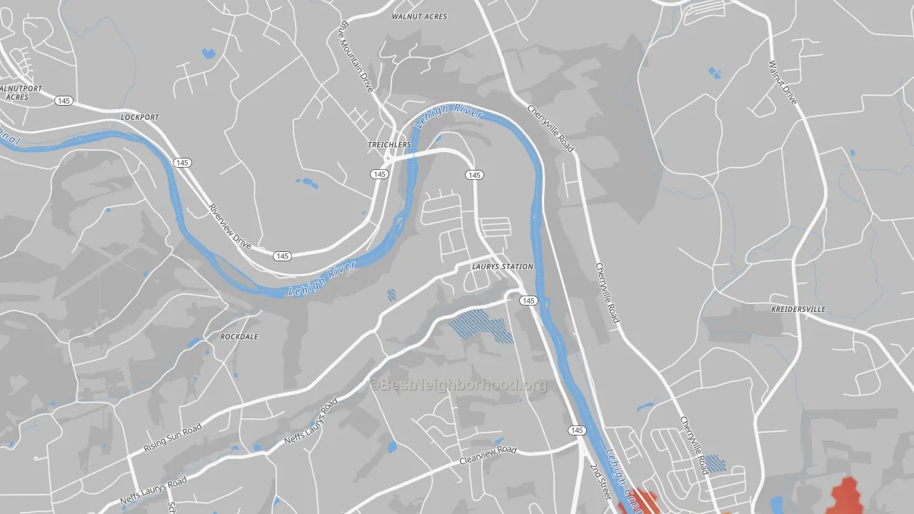 Transit Grade map of 18059, PA