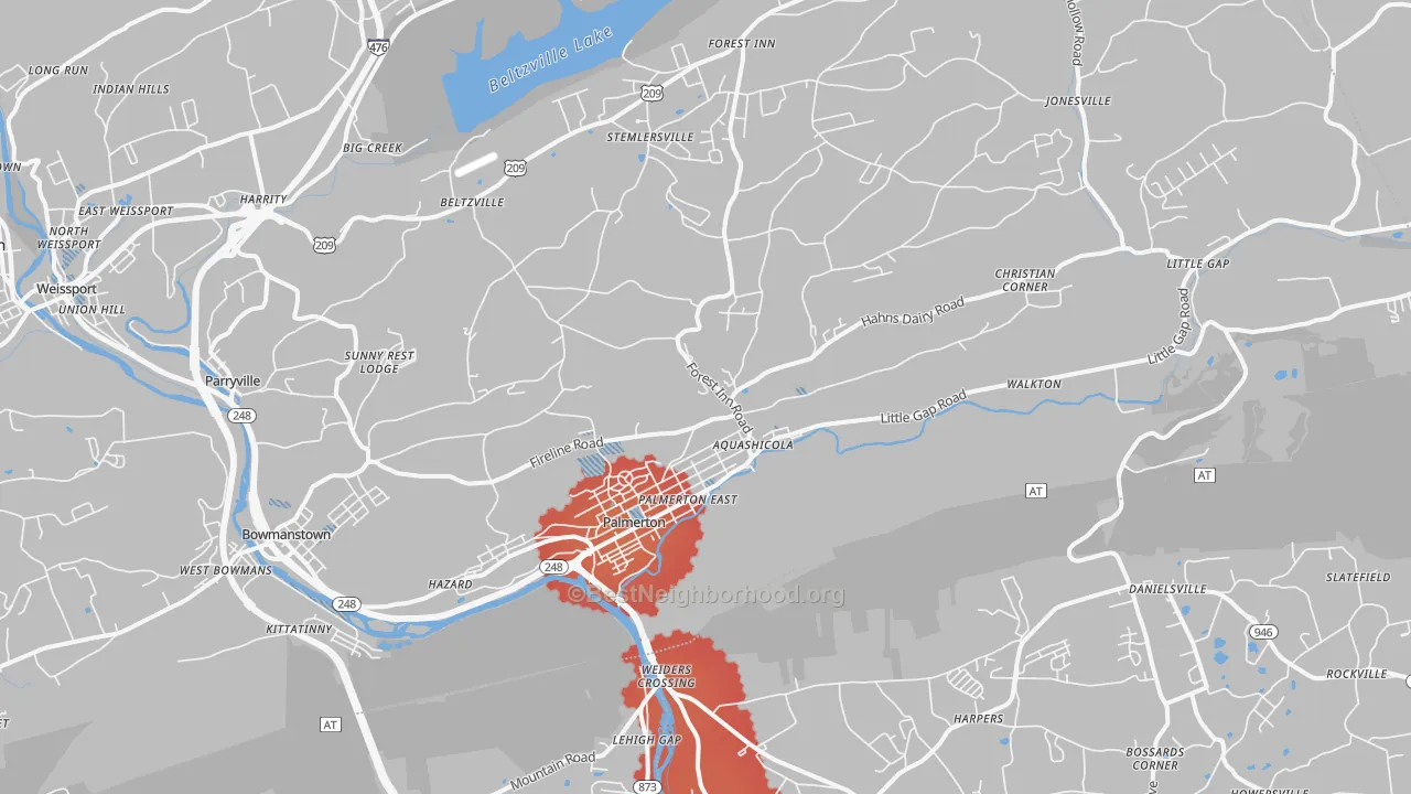 Transit Grade map of 18071, PA