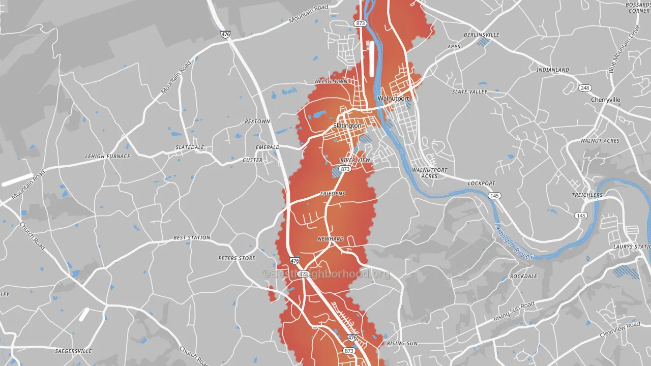 Transit Grade map of 18080, PA