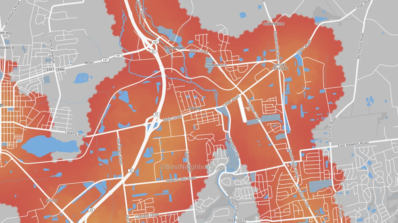 Transit Grade map of 18085, PA