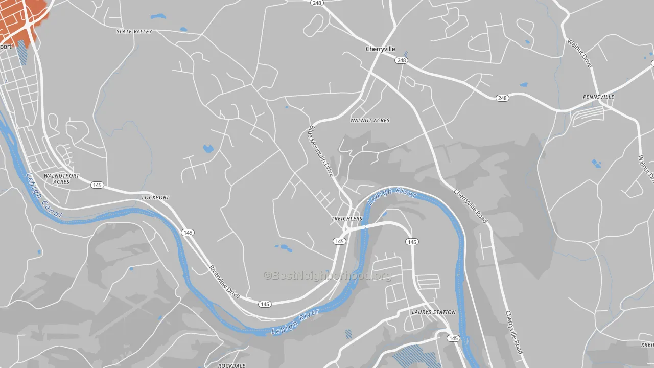 Transit Grade map of 18086, PA