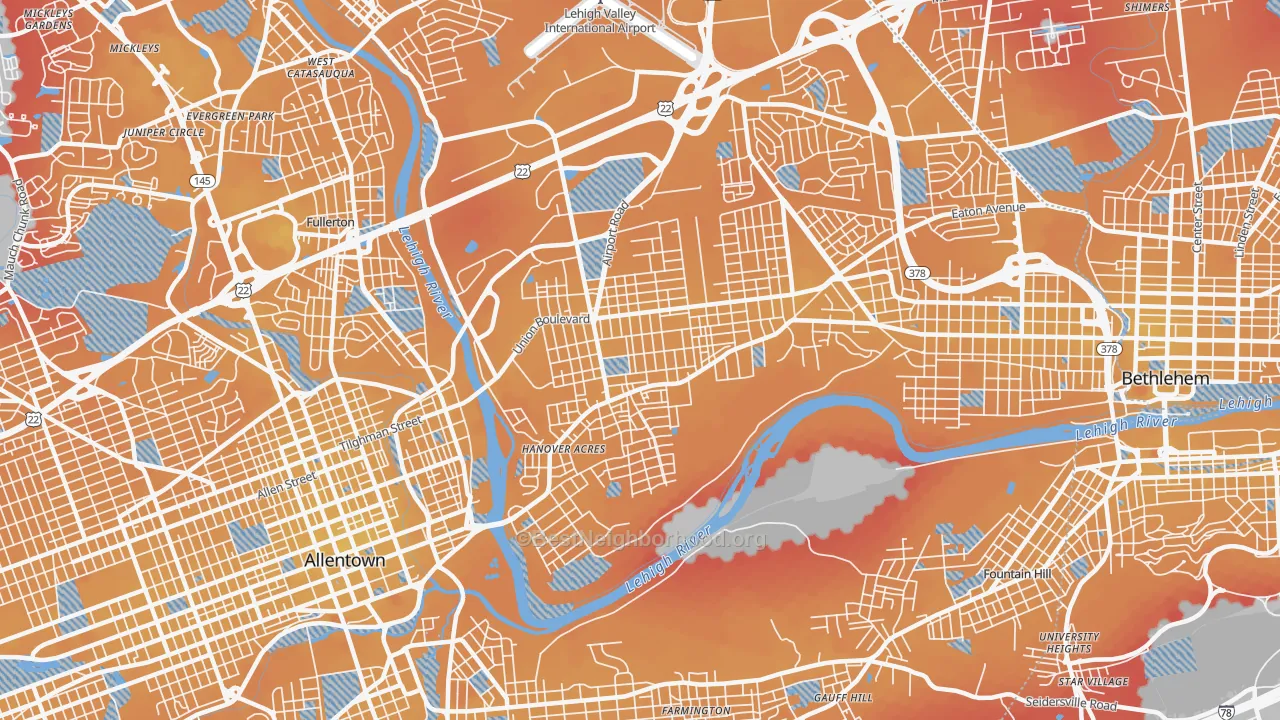 Transit Grade map of 18109, PA