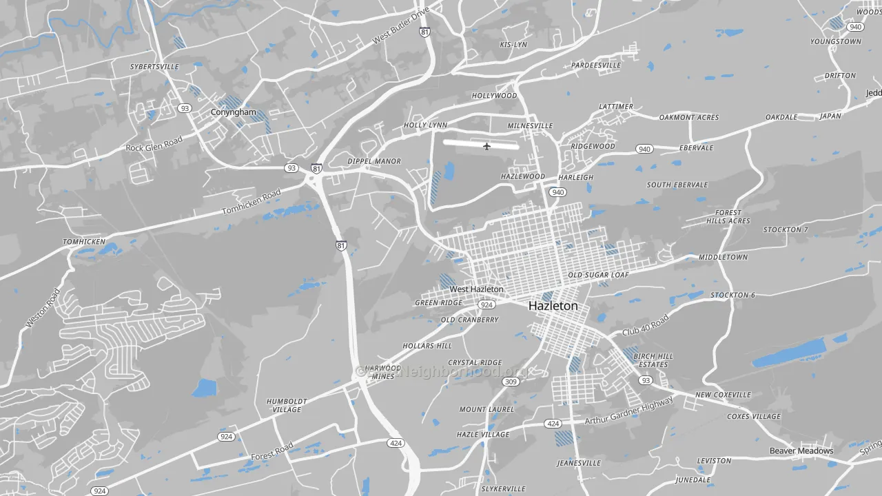 Transit Grade map of 18202, PA